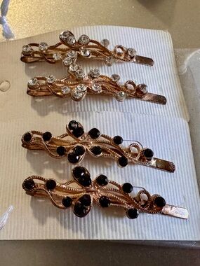 Vintage Rose Gold Tone Barrettes